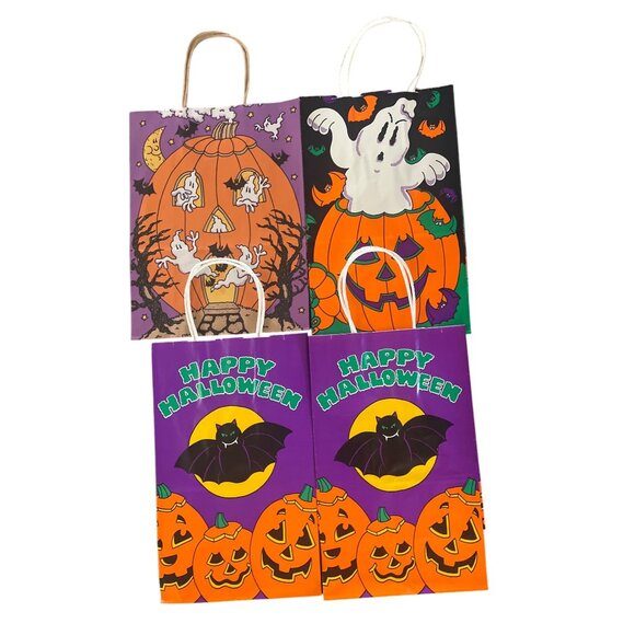 Garvin Inc Other - NOS Vtg Halloween Garvin Inc Paper Gift Bags Pumpkin Ghost  Bats